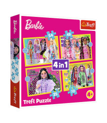 TF Puzzle 4 in 1- Happy world of Barbie / Mattel, Barbie